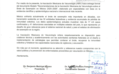 BROTE DE SARAMPIÓN EN MÉXICO 2025–2026. Documento de Recomendaciones de la Asociación Mexicana de Vacunología.